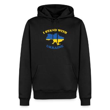 Je suis avec l'Ukraine I Stand With Ukraine - Sweat à capuche Premium bio Homme - noir - Devant - Nico (187cm)