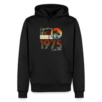 Légendaire Depuis 1975 Édition Limitée - Sweat à capuche Premium bio Homme - noir - Devant - Nico (187cm)