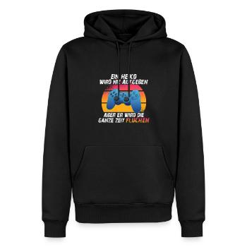 Ein Heiko wird nie aufgeben - Männer Premium Bio Hoodie - Schwarz - Vorne - Nico (187cm)