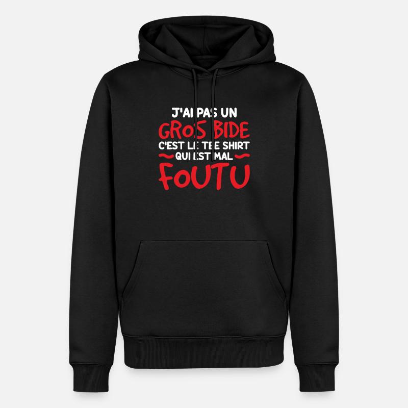J'ai Pas Un Gros Bide - Sweat à capuche Premium bio Homme - noir