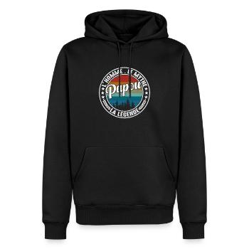 Papou L'homme Le Mythe La Légende Fête Des Pères - Sweat à capuche Premium bio Homme - noir - Devant - Nico (187cm)