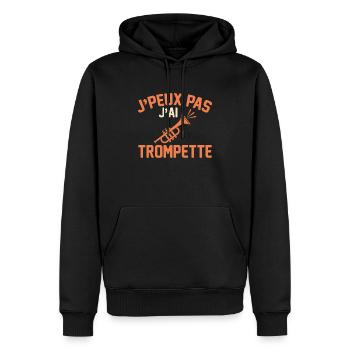 Je Peux Pas J Ai Trompette Cadeau Trompettiste - Sweat à capuche Premium bio Homme - noir - Devant - Nico (187cm)