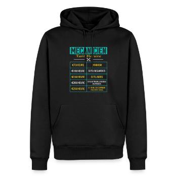 Tarif Horaire D'un Mécanicien Cadeau Humour - Sweat à capuche Premium bio Homme - noir - Devant - Nico (187cm)