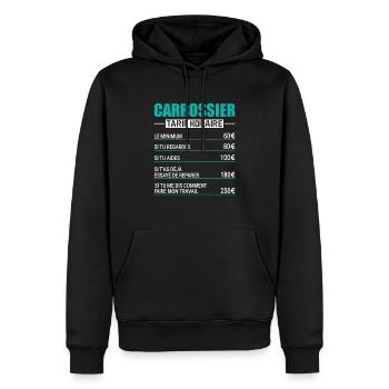 Le Tarif Horaire D'un Carrossier - Sweat à capuche Premium bio Homme - noir - Devant - Nico (187cm)