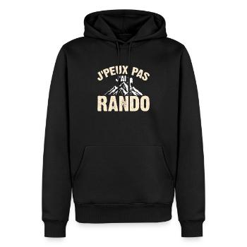 Je Peux Pas J'ai Rando - Sweat à capuche Premium bio Homme - noir - Devant - Nico (187cm)