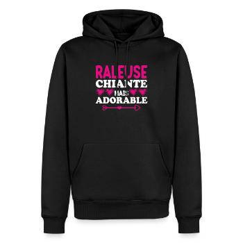 Raleuse Chiante Mais Adorable - Sweat à capuche Premium bio Homme - noir - Devant - Nico (187cm)
