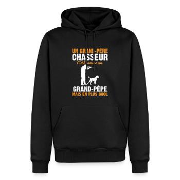 Grand-père Chasseur Anniversaire Cadeau Cool Noël - Sweat à capuche Premium bio Homme - noir - Devant - Nico (187cm)