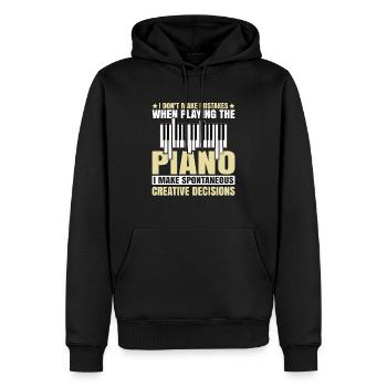 Musique Piano Instrument De Musique Idée Cadeau Dj - Sweat à capuche Premium bio Homme - noir - Devant - Nico (187cm)