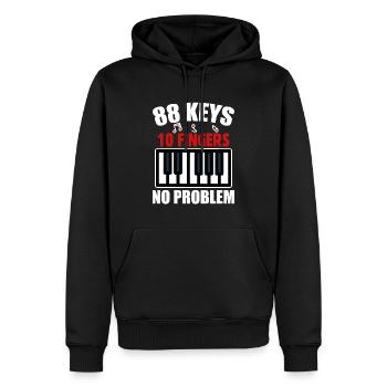 88 Touches Musique Piano Clavier Idée Cadeau Hobby - Sweat à capuche Premium bio Homme - noir - Devant - Nico (187cm)