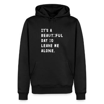 C’est une belle journée pour me laisser tranquille - Sweat à capuche Premium bio Homme - noir - Devant - Nico (187cm)