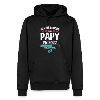 Je Vais Encore Être Papy En 2022 Cadeau Enceinte - Sweat à capuche Premium bio Homme - noir - Devant - Nico (187cm)