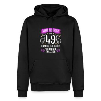 49 Geburtstag Mann Frau Lustig 49 Jahre - Männer Premium Bio Hoodie - Schwarz - Vorne - Nico (187cm)