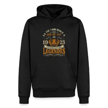98 Ans 1925 Joyeux Anniversaire Vintage Perfection - Sweat à capuche Premium bio Homme - noir - Devant - Nico (187cm)