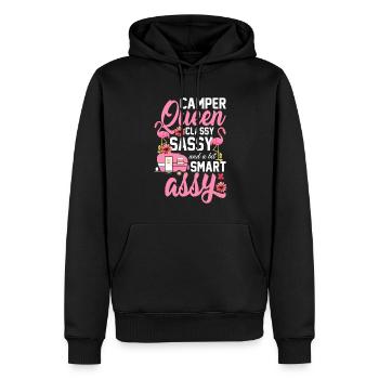 Camping-car Queen Camping Girl Caravane - Sweat à capuche Premium bio Homme - noir - Devant - Nico (187cm)