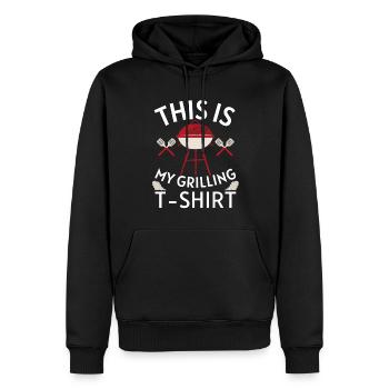 CECI EST MON T-SHIRT GRILL - Sweat à capuche Premium bio Homme - noir - Devant - Nico (187cm)