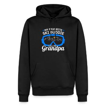 MEIN LIEBLINGS SKI KUMPEL NENNT MICH OPA - Männer Premium Bio Hoodie - Schwarz - Vorne - Nico (187cm)