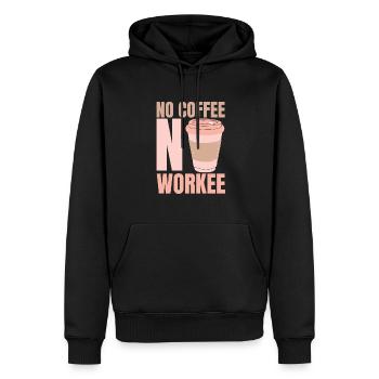 Kein Kaffee Keine Arbeit - Kaffee - Männer Premium Bio Hoodie - Schwarz - Vorne - Nico (187cm)