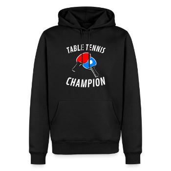 TABLE TENNIS CHAMPION PING PONG MASTER - Sweat à capuche Premium bio Homme - noir - Devant - Nico (187cm)