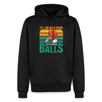 Je vais écraser tes petites boules blanches - Sweat à capuche Premium bio Homme - noir - Devant - Nico (187cm)