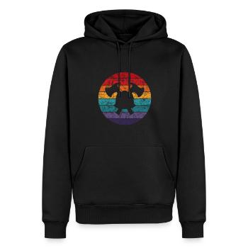 Équipement rétro de casque de pompier - Sweat à capuche Premium bio Homme - noir - Devant - Nico (187cm)