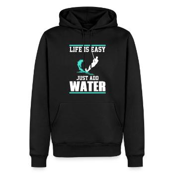 Das Leben Ist Einfach, Fügen Sie Einfach Wasser - Männer Premium Bio Hoodie - Schwarz - Vorne - Nico (187cm)