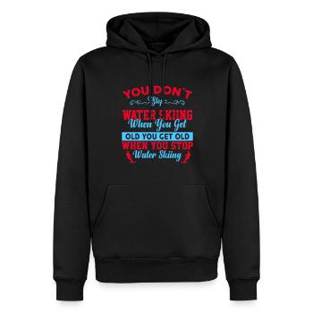 Vous n’arrêtez pas le ski nautique lorsque - Sweat à capuche Premium bio Homme - noir - Devant - Nico (187cm)