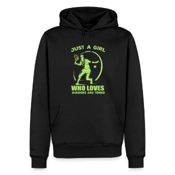 Just a girl who loves sunshine and tennis - Men’s Premium Organic Hoodie - black - Front - Nico (187cm)