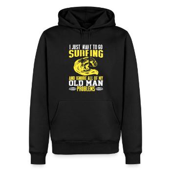 Ich Möchte Nur Surfen Gehen - Surfen Sie Opa - Männer Premium Bio Hoodie - Schwarz - Vorne - Nico (187cm)