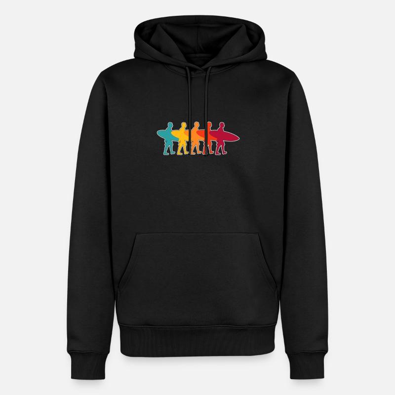 Design de surf rétro - Sweat à capuche Premium bio Homme - noir
