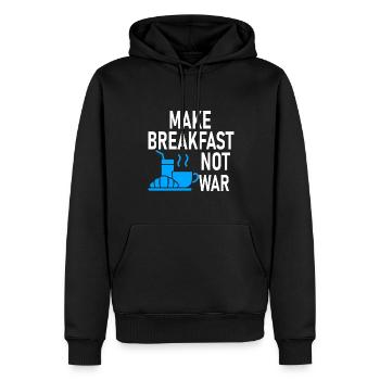 Ne faites pas la guerre du petit-déjeuner - cuisiner - Sweat à capuche Premium bio Homme - noir - Devant - Nico (187cm)