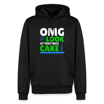 Omg Découvrez ce beau gâteau - Cuisine - Sweat à capuche Premium bio Homme - noir - Devant - Nico (187cm)