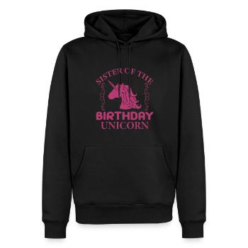 Schwester Des Geburtstagseinhorns - Männer Premium Bio Hoodie - Schwarz - Vorne - Nico (187cm)