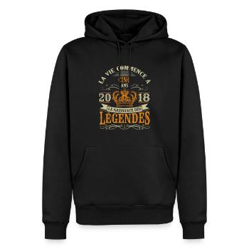 5 Ans 2018 Joyeux Anniversaire Vintage Perfection - Sweat à capuche Premium bio Homme - noir - Devant - Nico (187cm)