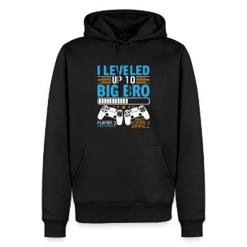 J'ai Atteint Le Niveau De Frère 2023 - Sweat à capuche Premium bio Homme - noir - Devant - Nico (187cm)