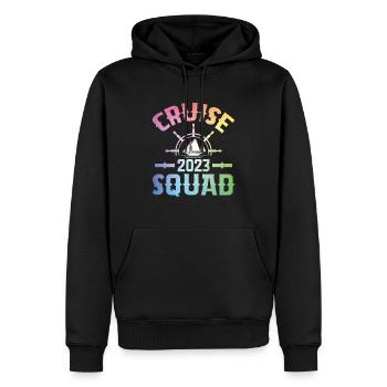 Kreuzfahrtgruppe 2023 - Männer Premium Bio Hoodie - Schwarz - Vorne - Nico (187cm)