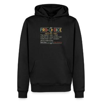 Une Drôle De Définition Du Pro-choix - Sweat à capuche Premium bio Homme - noir - Devant - Nico (187cm)