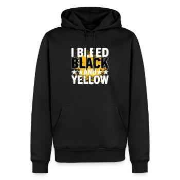 I Bleed Black And Yellow Je Saigne Noir Et Jaune - Sweat à capuche Premium bio Homme - noir - Devant - Nico (187cm)