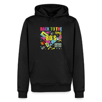 Retour Aux Années 80 - Sweat à capuche Premium bio Homme - noir - Devant - Nico (187cm)
