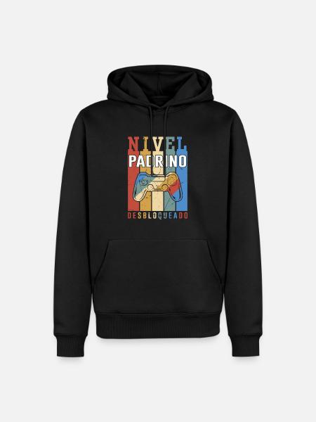 Niveau Parrain Débloqué - Sweat à capuche Premium bio Homme - noir