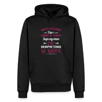 Je Suis Psychologue - Sweat à capuche Premium bio Homme - noir - Devant - Nico (187cm)