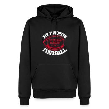 Meine Lieblingsjahreszeit Ist Football - Männer Premium Bio Hoodie - Schwarz - Vorne - Nico (187cm)