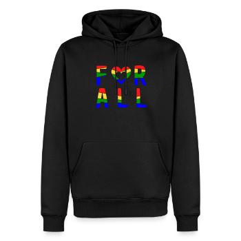 Pour tous - LGBTQ - Sweat à capuche Premium bio Homme - noir - Devant - Nico (187cm)