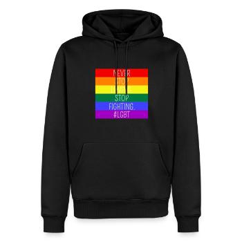 Höre Nie Auf Zu Lieben Hör Auf Zu Kämpfen - LGBT - Männer Premium Bio Hoodie - Schwarz - Vorne - Nico (187cm)