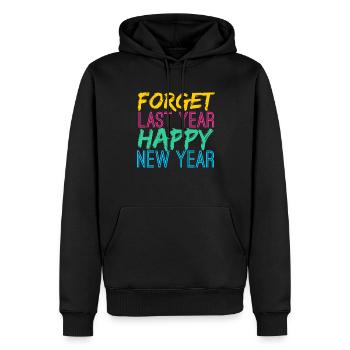 Oubliez la dernière année une nouvelle heureuse - Sweat à capuche Premium bio Homme - noir - Devant - Nico (187cm)