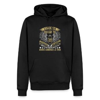 Cadeau Pour Le 50e Anniversaire - Sweat à capuche Premium bio Homme - noir - Devant - Nico (187cm)