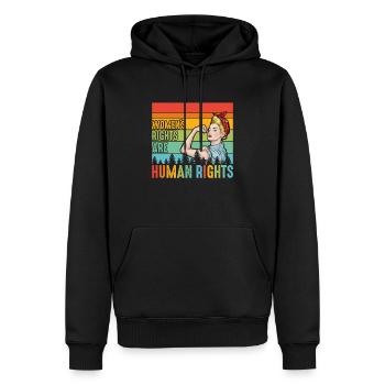 Women's rights are human rights - Men’s Premium Organic Hoodie - black - Front - Nico (187cm)