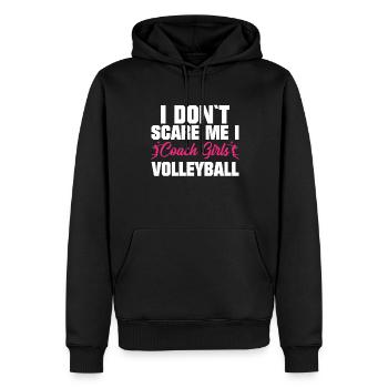 Ich Erschrecke Mich Nicht Coach Girls Volleyball - Männer Premium Bio Hoodie - Schwarz - Vorne - Nico (187cm)