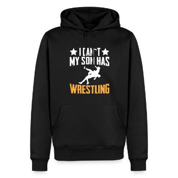 Ich Kann Nicht Mein Sohn Hat Wrestling - Männer Premium Bio Hoodie - Schwarz - Vorne - Nico (187cm)