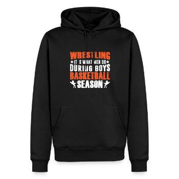 Wrestling Vater Wrestler Papa Vatertag - Männer Premium Bio Hoodie - Schwarz - Vorne - Nico (187cm)