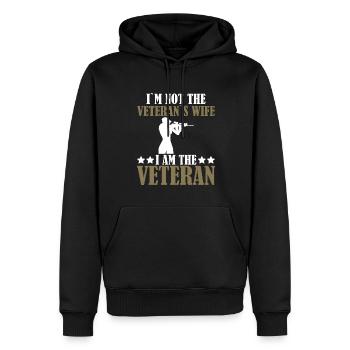 Femme vétéran de l’armée américaine - Sweat à capuche Premium bio Homme - noir - Devant - Nico (187cm)
